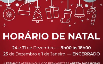 Horário de Natal no ATRIUM NOVA VIDA